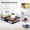 Tunnkit 2 Pack Stackable Letter Tray Paper Organizer, Metal Desk