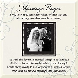 Dexsa Marriage Prayer Beveled Glass Photo Frame with Easel