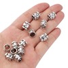 BronaGrand 50pcs Antique Silver Round Alloy Tibetan Spacer Beads, Loose