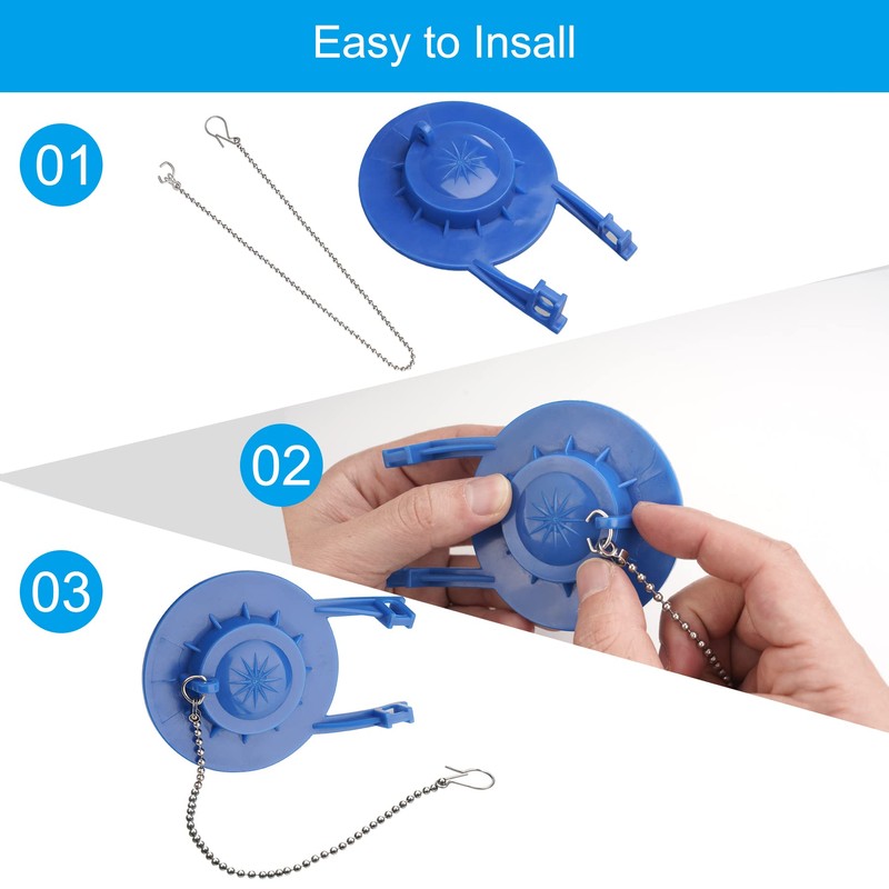 Hibbent 3 Pack Universal Toilet Flapper Chain Replacement Kit,Stainless steel,Including