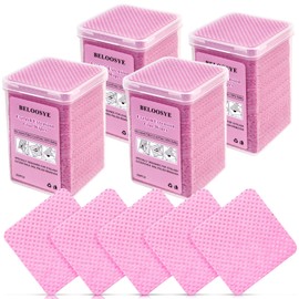 800 PCS Lint Free Nail Wipes, Eyelash Extension Glue Wipes, Super Absorbent Soft Non-woven Fabric Lash Glue Wipes, Nail Polish Remover Wipes for Lash Extension Supplies & Nail Polish Bottle(Pink)