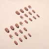 SINLOV Almond Oval False Nails Pack of 24 Pink Gold