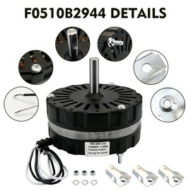 F0510B2497, DOW-136-0-40-XIN Attic Fan Motor Kit Fit for Lomanco 2000 & 1800 Series, Replace Model DOW-136-0-34, F0510B2944, A0416B2059, A0510B2389 etc, 3.4 A/60Hz/120 V, 1100RPM 1/10 HP, Black