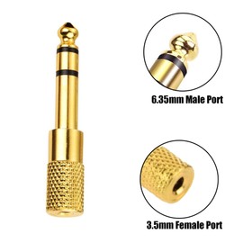 hrsyyl 6pcs Audio Jack Adapter 6.35mm (1/4 inch) Male to 3.5mm (1/8 inch) Female Auxiliary Audio Adapter Audio Stereo Adapter Converter for for Aux Cable Headphone Guitar Amplifier