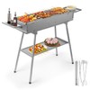 IRONWALLS Portable Charcoal Grill Outdoor Cooking, 32”L x 10”W Folded