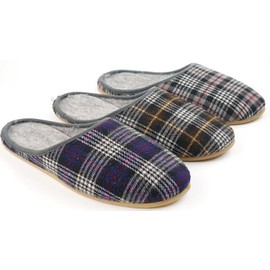 Undercover Fashion Men's Women's Felt Slippers with Rubber Sole Slippers Poro Sole Slippers Made in Germany 36-48, blue / grey