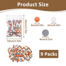 9 Packs Shower Mineral Balls, Replacement Bio-Active Stone, Tourmaline Balls Showerhead Filter, Shower Head Beads, pH Balance Mineral Balls for Showerhead Filters for Revitalized Skin and Hair