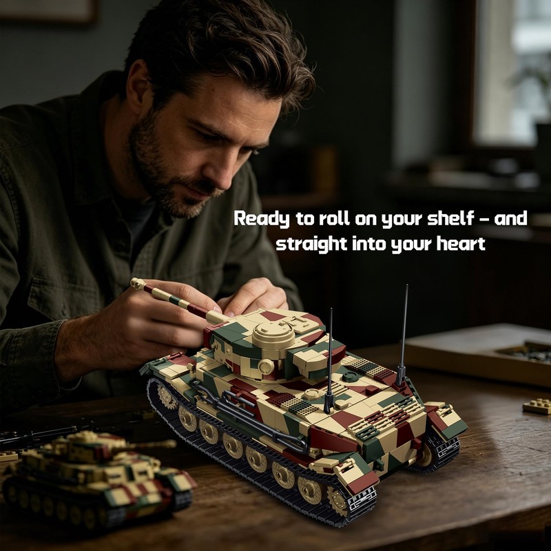 honchoes Tiger P Tank Building Set, WW2 Military Tank Model
