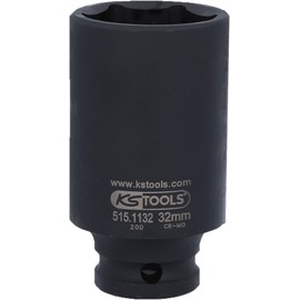 KS Tools 515.1132 1/2" Hexagon impact socket, deep, 32mm