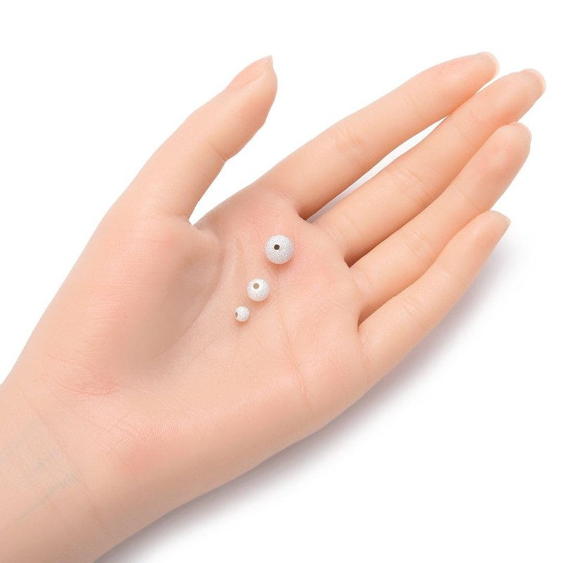 abalorio espaciadoras redondas de plata de ley de 8 mm
