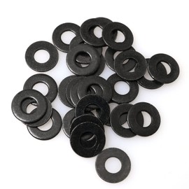 PZRT 40Pcs M4 Flat Washer Adjustment Hardware Fitting Accessories Metal Gasket for Bolts and Screws, 304 Stainless Steel Black Zinc Plated