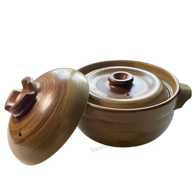 SUNRISE Donabe Hot Pot (Double Lid #8, 3 QT)