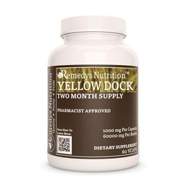 Remedy's nutrition Remedy's nutrition Yellow Dock Root | 1,000 mg, 60 Vegan Capsules Herbal Dietary Supplement | Two Month Supply | Non-GMO, Gluten Free, Dairy Free, No Additives
