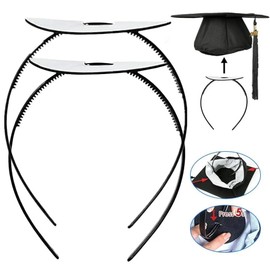 KAHIOE 2 Pack Graduation Cap Headband, Firm Anti-Fall Grad Cap Headband Insert, Secures Your Graduation Cap
