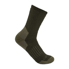 Carhartt Men's Heavyweight Synthetic-Wool Blend Crew Sock, Moss, Large