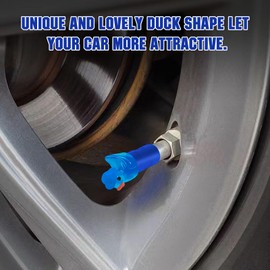 OYIXIO 4 Pack Duck Valve Stem Caps, Cute Metal Rubber Sealed Tire Air Valve Stem Covers, Interesting Car Tire Decoration. Universal Fit for Cars, SUVs, Bicycle, Trucks, Motorcycles.(Blue)