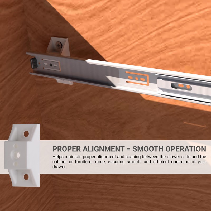 4 Pack Rok Hardware 1" (25mm) Drawer Slide Cabinet Side