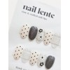 Dot Nail Black Glitter Handmade Nail Tip - Almond /