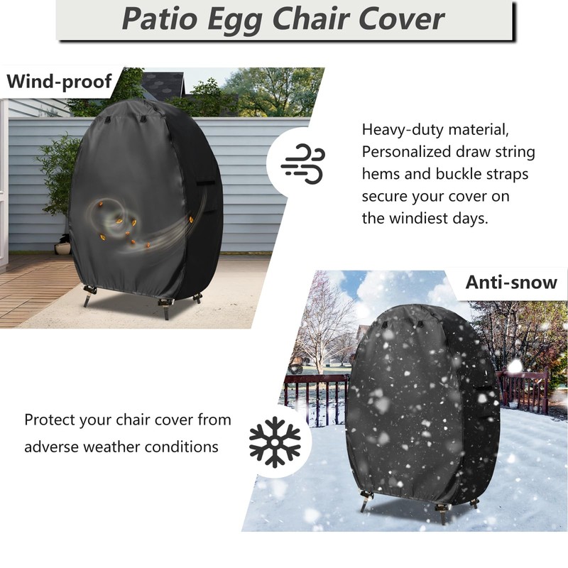 Sobana Outdoor Egg Chair Cover with Double Zipper,Waterproof Dust Proof