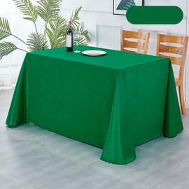 BHOMTY Rectangular Polyester Tablecloth For Table Decorations for Wedding, Party, Business and Conference. Machine Washable, Green W 120 * 160 cm