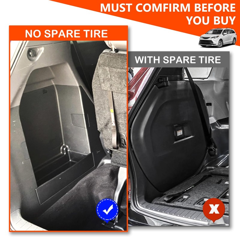 powoq 3rd Row Cargo Mat Compatible with 2021-2025 Toyota Sienna