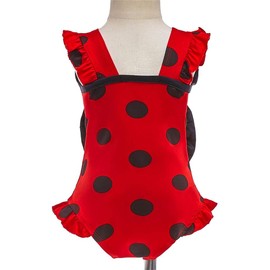Lito Angels Traje de baño Ladybug Mariquita Una Pieza Vestido de Natación con Lunares Rojos para Niñas Talla 8-10 años, B