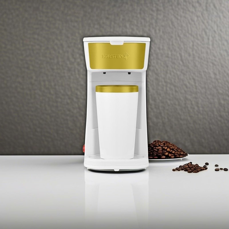 Holstein Housewares Single Serve Coffee Maker, 14oz Personal Coffee Brewer