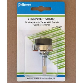 Philmore NEW Philmore Volume Control Audio Taper 5K Ohm On-Off Switch 24mm Potentiometer