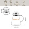 CNGLASS 30.5oz/900ml Glass Teapot Stovetop Safe,One-Touch Clear Tea Kettle,Blooming and