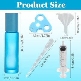 GESDYO 12 Stück Roll on Glasflaschen für ätherisches öl, 10ml Leer Roller Flaschen mit Öffner, Trichter und Tropfer,Bunt Roll on Flasche Leer,für ätherische Öle, Parfüms, Aromatherap Gemische, Massage