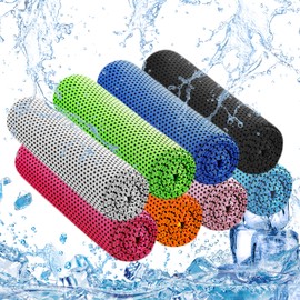 ESTUSR 8 Pack Cooling Towels, Microfiber Ice Towels for Neck and Face, Cooling Towels for Athletes Cooling Neck Wraps Instant Cooling Towels for Yoga, Gym, Golf, Running, Fitness Hot Weather