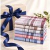 6-Piece Men's Plaid and Striped Handkerchief Set – Classic Polyester-Cotton