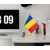 Romania Desk Flag,12 inch Tall Small Romanians Indoor Banner,Tiny Printing