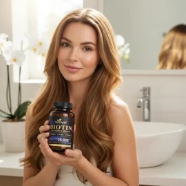 Winyel Biotina Collagen & Keratin 25,000 Mcg 60 Cáps.
