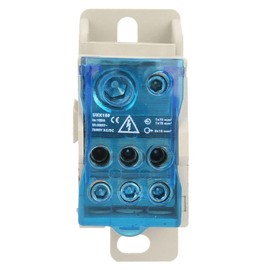 UKK-160A Block Distribution Box, Din Rail Terminal Block Distribution Box Universal Electric Wire Connector Power Junction Box with Protection Cover