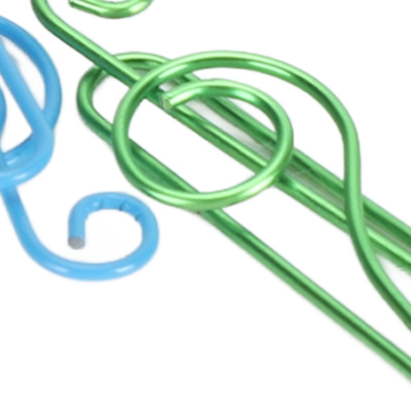 100Pcs Cute Note Paper Clips 10 Colors Metal Music Note