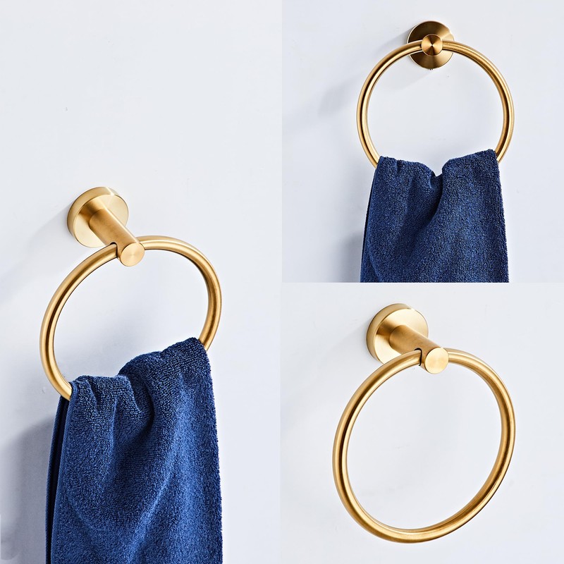 Brushed Gold Bathroom Hardware Set 10 Piece with Towel Racks