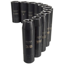 Craftsman 9-15886 6 Point Deep 1/2-Inch Drive Standard Easy to Read Impact Socket Set, 12-Piece