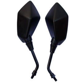 MotorToGo 1Pair Black Polygon Pyramid Motorcycle Rear View Mirrors Compatible for 2020 Honda Rebel 300 CMX300
