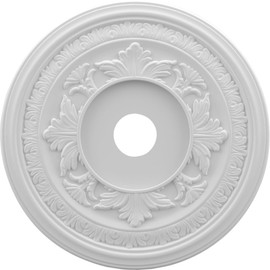 Ekena Millwork CMP19BA Baltimore Thermoformed PVC Ceiling Medallion, 19"OD x 3 1/2"ID x 1"P, White