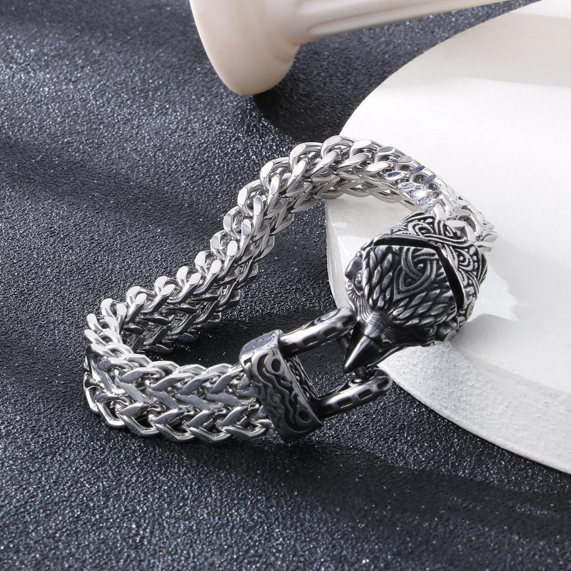 Klapgo Gothic Stainless Steel Retro Eagle Bracelet for Men and