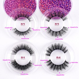 3D False Eyelashes 20 Pairs Fluffy Natural Look Faux Mink Lashes Thick Crossed Eyelashes 4 Syles(G01)