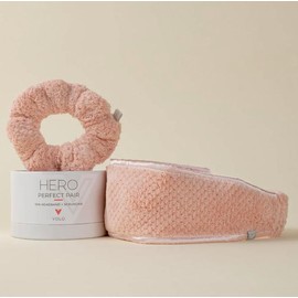 VOLO Perfect Pair: Nanoweave Spa Headband and Scrunchie Set-Whether it’s for washing your face, an at-home spa day, or finishing your makeup, the Perfect Pair is a forever crowd-pleaser. - Color: Cloud Pink