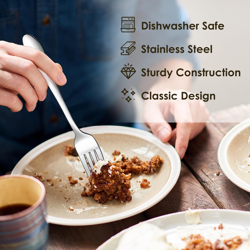 Herogo Fork Set of 6, Stainless Steel Dinner Fork Set,