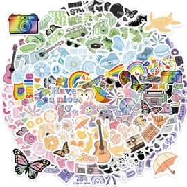 200 pcs Cute Stickers Colorful Vsco Ins sticker VSCO Stickers Pack Waterproof Vinyl for Water Bottle,Aesthetic Laptop Stickers, Phone,Skateboard Stickers for Adults Girls and Kids