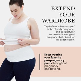 BellaBand Ingrid & Isabel Women's Maternity Everyday, White, 4