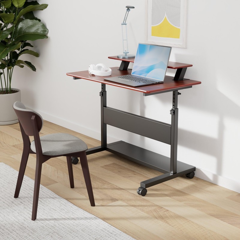 Eureka Ergonomic Mobile Standing Desk 41 Inch, Lockable Home Office