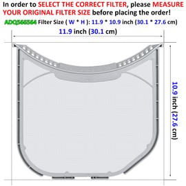 Uszily ADQ566564 Lint Filter Replacement for LG and Kenmore Dryers, New Version ADQ566564 Filter (Bottom with Notches), Ultra Durable Lint Screen Trap with Dryer Vent Lint Brush