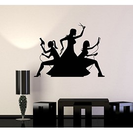 Wall Decal Hair Beauty Salon Hairdresser Barbershop Stylist Vinyl Mural (ig2920) Black