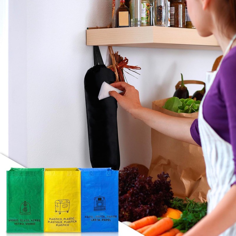 Compact and Economical Recycling Bins – Includes Storage Bag for